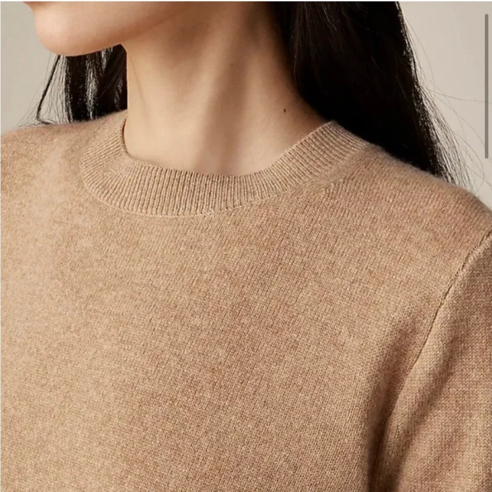 J. CREW Classic Fit Cashmere Sweater in Heather Camel Size S - Picture 3 of 8
